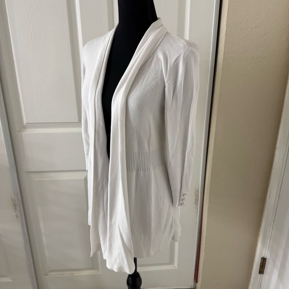 White Open Front Cardigan - image 2